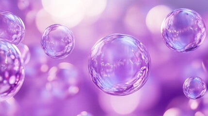 A Beautiful Display of Bubbles Against a Purple Background