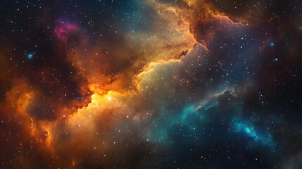 Fototapeta premium A Starry Night Sky with Vibrant Nebulae