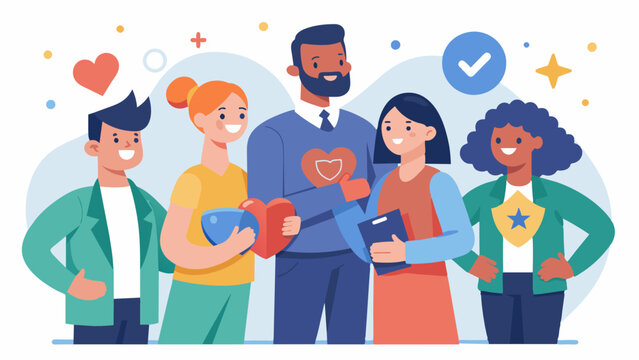 The staff actively promotes respect and kindness towards others creating a safe and judgementfree environment.. Vector illustration