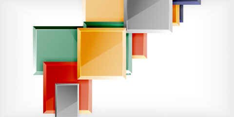 Colorful squares and rectangles. Vector Illustration For Wallpaper, Banner, Background, Card, Book Illustration, landing page