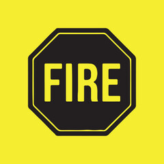 Fire Warning icon vector art illustration on white background
