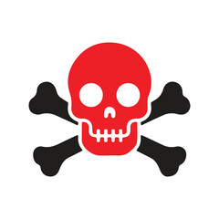 Skull danger icon vector art illustration on white background