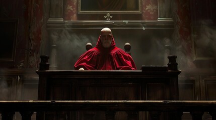 Mysterious Figure in Red Robe: A Dramatic Portrait