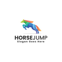 Vector Logo Illustration Horse Gradient Colorful Style