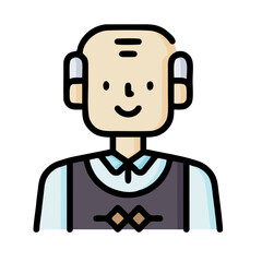 character of man with a microphone