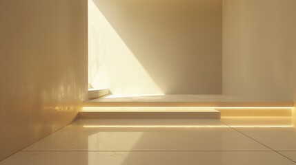 Minimalist reflection nook, soft lighting