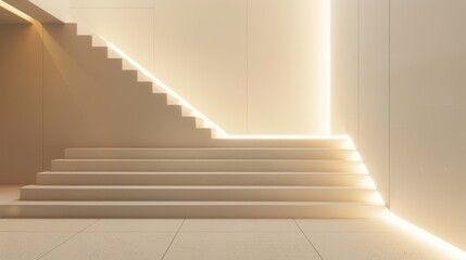 Obraz premium Minimalist staircase, soft lighting