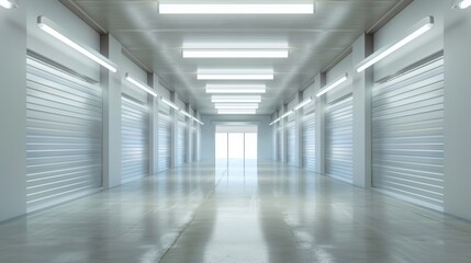 Obraz premium Minimalist storage room, soft lighting