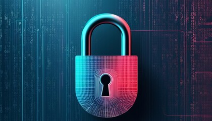 Illustration of a digital security padlock