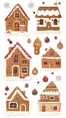 Fototapeta premium Christmas gingerbread house in snow town,Cookie and candy house with christmas tree,holiday greeting season,gift for Christmas day,Merry Christmas,happy new year concept,copy space.