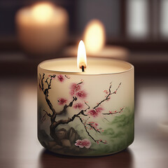 burning candle in the dark