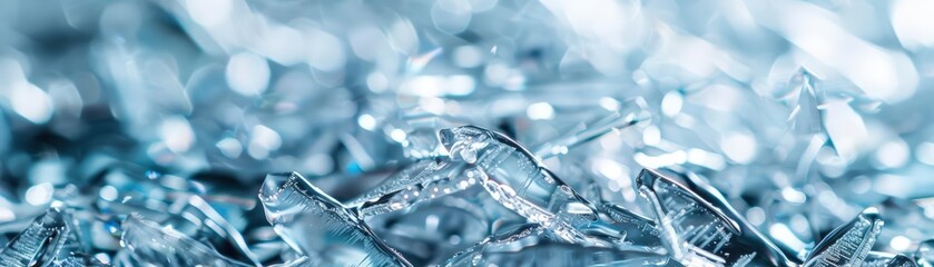 A Close-up Shot of a Digital identity frost, diverse icy patterns