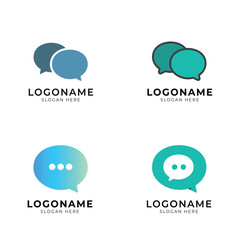 Obraz premium chat bubble talk logo set icon