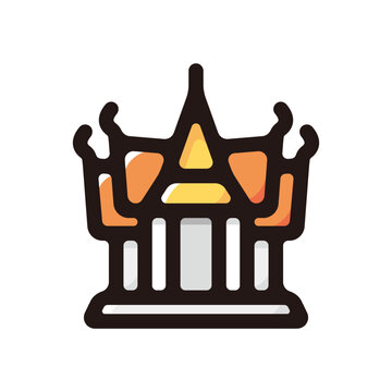 recommend clip art: Buddhist temple outline icon for graphic design, apps and websites