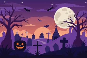 Halloween background with castle - Generative AI