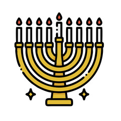 menorah with candles