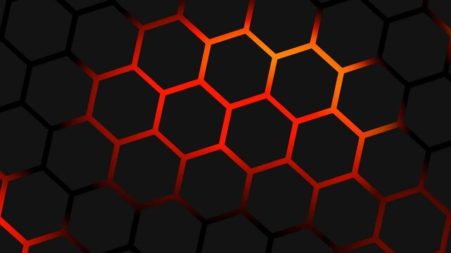 Hexagon shapes rotation motion graphics abstract colorful background. video footage. 4k