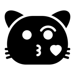 blow kiss glyph icon