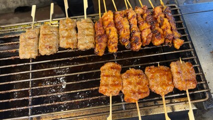 Street Food and Fruits, Vegetable, that is sold along the roadside in the city of Thailand, Street food around the world