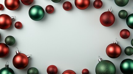 Obraz premium Christmas Baubles Frame With Copy Space