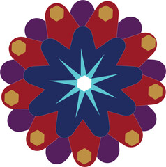 A vector illustration, showcasing a floral design like Asian emblems with intricate petal patterns and harmonious curves, blending traditional elegance with modern artistic flair