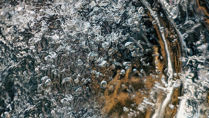 Abstract texture of ice fragments seen by macro lens. Abstract texture background