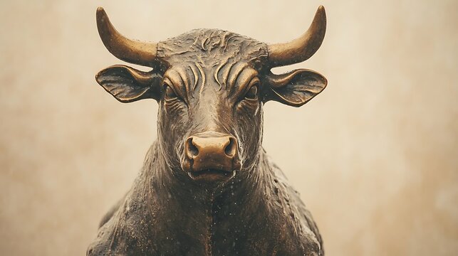 Majestic bronze bull sculpture symbolizing strength and power in art and culture a closer look at its intricate details and significance