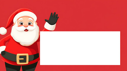 Naklejka premium Santa Claus with sleigh full of Christmas presents 