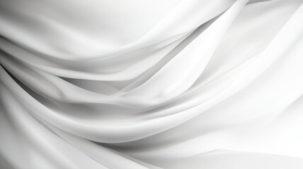 Soft white fabric drapes elegantly, creating gentle waves and folds that evoke sense of calm and tranquility. smooth texture enhances visual appeal, making it perfect for various design applications