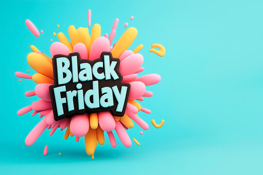 Black Friday promotional graphic with a comic book-style burst effect, featuring vibrant red, yellow, and black colors. Eye-catching text, halftone dots, and explosive shapes social, poster, web, 