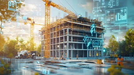 Building construction business technology outdoor design.