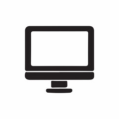 Hand-drawn LCD monitor isolated vector icon illustration 