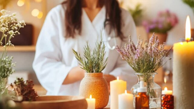 Medical worker with focus on integrative care, blending conventional medical treatments with complementary therapies for holistic healing