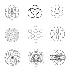 Sacred geometry seed of life borromean rings egg of life flower of life fruit of life germ of life lotus of life metatron sri yantra 