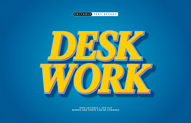 desk work editable text effect with a work and office text style