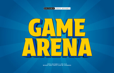 game arena editable text effect with a e-sport and game text style