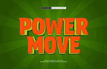 power move editable text effect with a e-sport and game text style