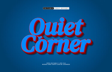 quiet corner editable text effect with a work and office text style