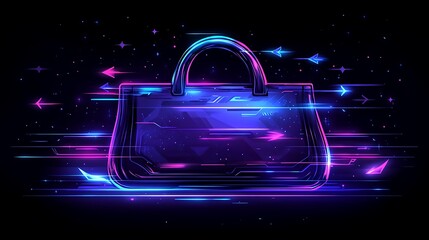 Obraz premium 20241019091633list 2 A stylized shopping bag with vibrant arrows pointing towards it, representing the rush of Black Friday shopping. Bright color schemes with subtle shadows for a modern vector