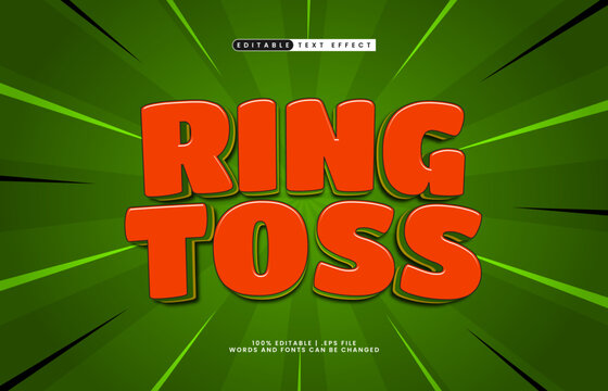 ring toss editable text effect with a kids and game text style