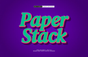 paper stack editable text effect with a work and office text style