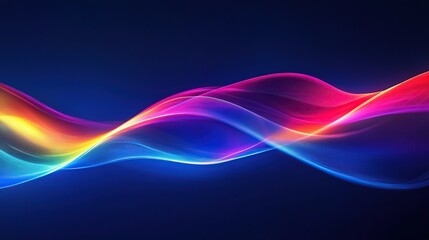 Naklejka premium Abstract colorful wave design, glowing neon energy flow in motion