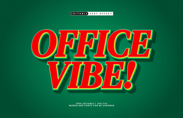 office vibe editable text effect with a work and office text style
