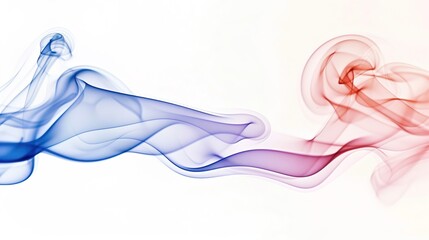 Fototapeta premium Dense multicolored smoke of red, purple and pink colors on a black isolated background. Background of smoke