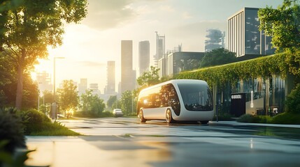 Obraz premium Green electric technology. 