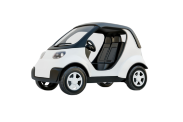 Electric vehicle in shared mobility service isolated on transparent and white background.PNG image	
