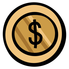 Coin stack icon representing wealth, currency, and financial savings