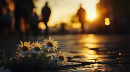 Close-Up Urban Scene in City