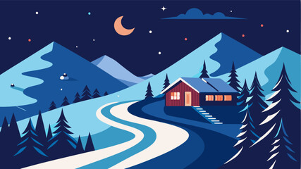 Fototapeta premium With immaculately groomed and welllit trails nighttime skiing at this resort is a musttry experience.