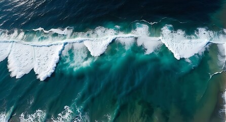 Vibrant Blue-Green Ocean Interplay Captured in Dynamic Motion